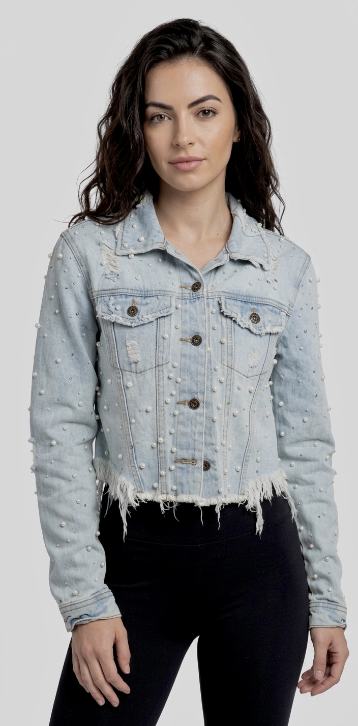 Jaqueta jeans de Pérolas 